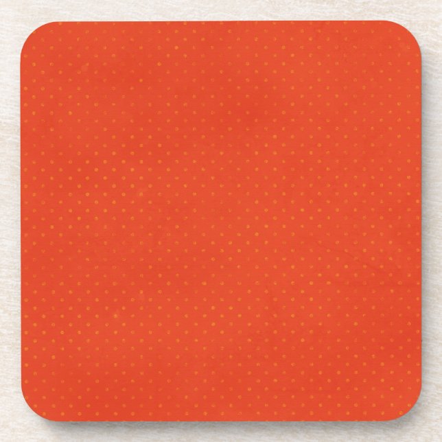 Dessous-de-verre pd16red bright Orange Polka Dot Pattern Retro Temp (Devant)