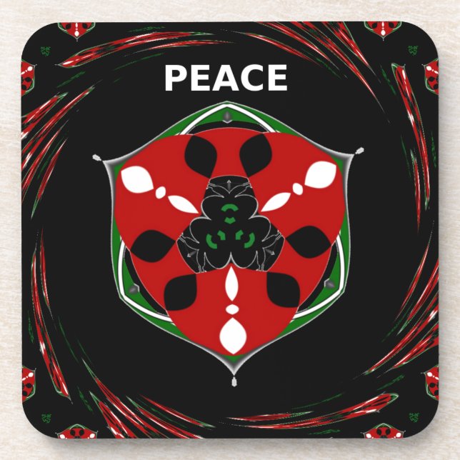 Dessous-de-verre "Peace : with Shield Emblem" (Devant)