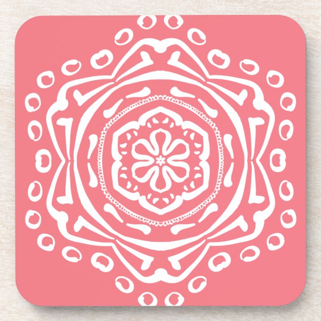 Dessous-de-verre Peach Mandala (Devant)