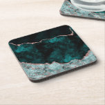 Dessous-de-verre Peacock Green & Rose Gold Agate Marbre Mariage<br><div class="desc">Rich Peacock Turquoise Green & Elegant Rose Gold Faux Foil Aquarelle Marbre Agate Gilded Geode Design,  avec polices modernes et de script. Luxueux Dessous de verre Mariages tendance et chic ! ~ Regardez ma boutique pour voir l'ensemble de la suite mariage pour ce design!</div>
