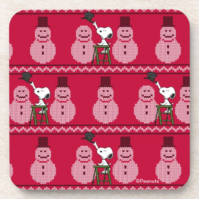 Dessous-de-verre Peanuts | Snoopy Christmas Sweater Snowman (Devant)