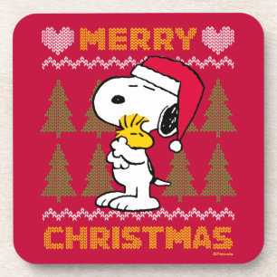 Dessous-de-verre Peanuts Snoopy & Woodstock Santa Claus Hug