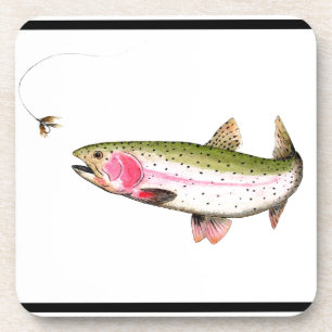 Dessous-de-verre Pêche de mouche à truite arc-en-ciel