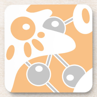 Dessous-de-verre Pêcher Gris Blanc Moderne Doodle 1