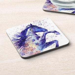 Dessous-de-verre Peinture à l'aquarelle de cheval artistique