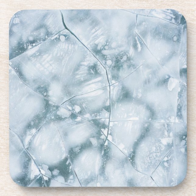 Dessous-de-verre Peinture à l'huile de surface de glace fissurée (s (Devant)