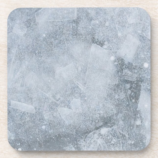 Dessous-de-verre Peinture à l'huile de surface de glace fissurée (s (Devant)