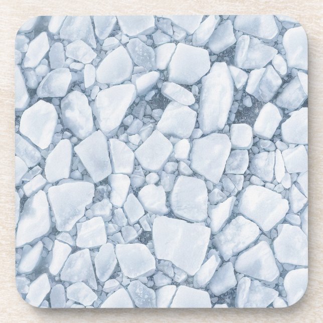 Dessous-de-verre Peinture à l'huile Surface de Glace Fêlée (Style 5 (Devant)