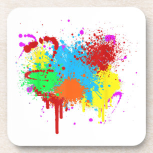 Dessous-de-verre Peinture Abstraite Jolie Tache de Peinture