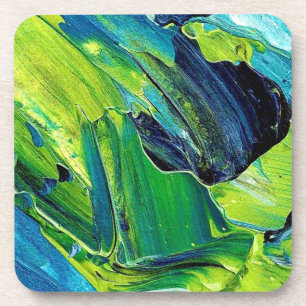 Dessous-de-verre Peinture acrylique abstraite en bleu