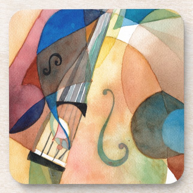 Dessous-de-verre Peinture "Bassline " de musique de jazz (Devant)