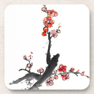 Dessous-de-verre Peinture chinoise des fleurs, fleur de prune