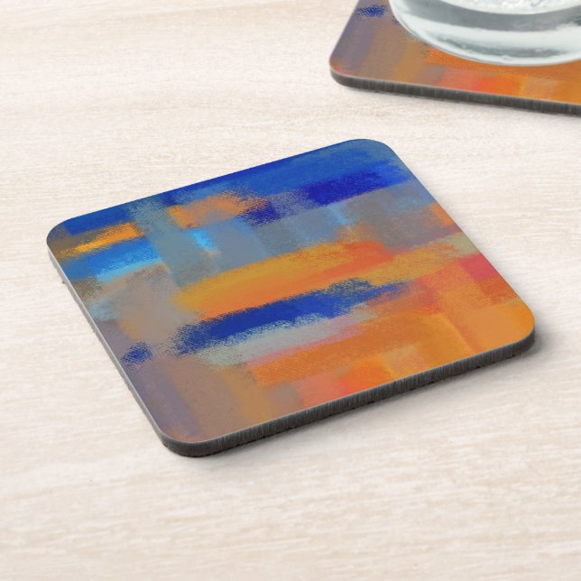 Dessous-de-verre Peinture de couleurs abstraites (Côté gauche)