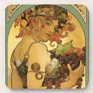 Dessous-de-verre Peinture de fruits Alphonse Mucha