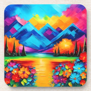 Dessous-de-verre Peinture de l'horizon de paysages oniriques