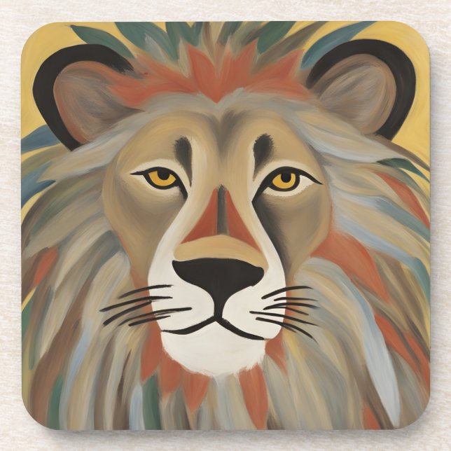 Dessous-de-verre Peinture de lion (Devant)