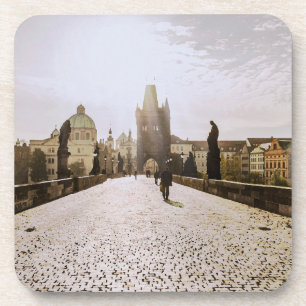 Dessous-de-verre Peinture du pont Charles à Prague au lever du sole