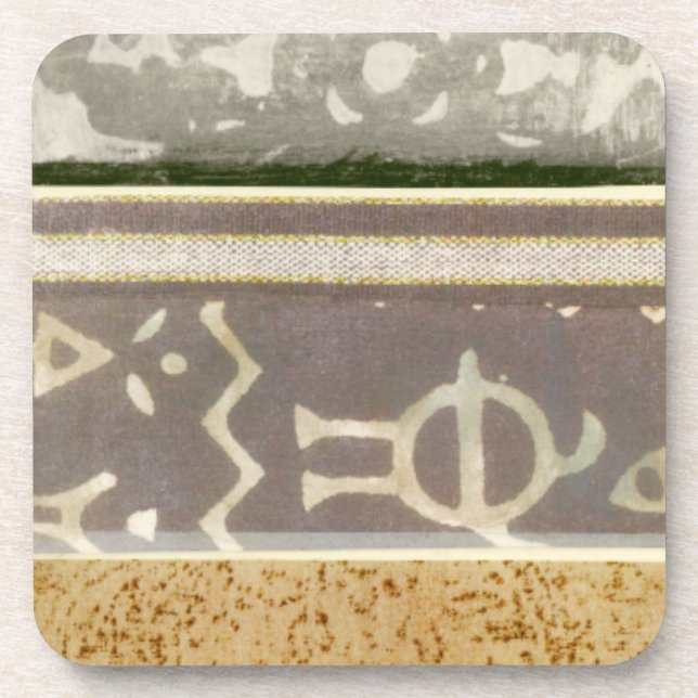 Dessous-de-verre Peinture Motif Tribale contemporaine (Devant)