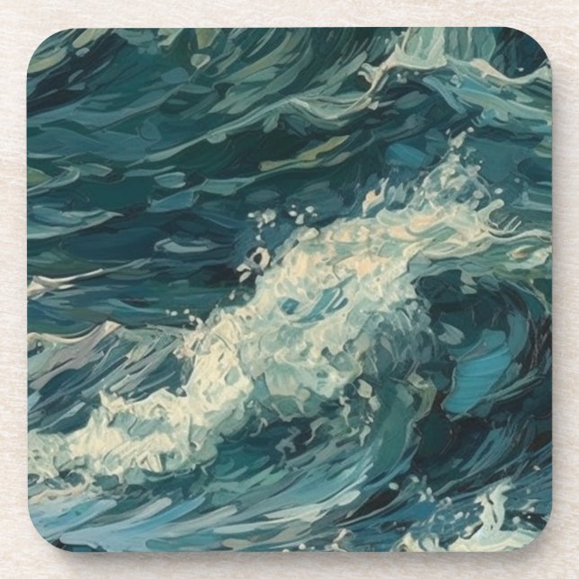 Dessous-de-verre Peinture Ocean Whitecaps (Devant)