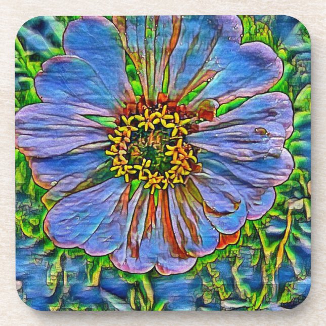 Dessous-de-verre Peinture pourpre de fleur (Devant)