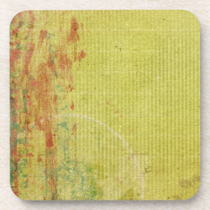 Dessous-de-verre Peinture rouge et verte sur papier peint Vintage A