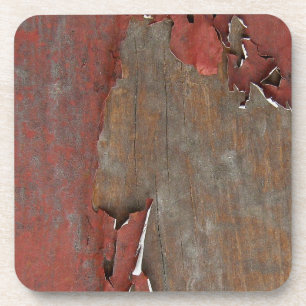 Dessous-de-verre Peinture rouge Peinture sur bois d'ancienne grange