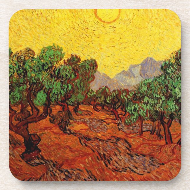 Dessous-de-verre Peintures d'arbres de Vincent van Gogh (Devant)