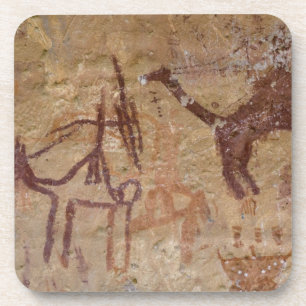 Dessous-de-verre Peintures rupestres préhistoriques avec des chamea
