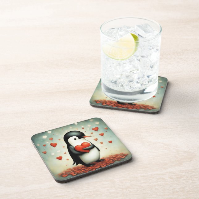 Dessous-de-verre Penguin Love 1 (Côté Droit)