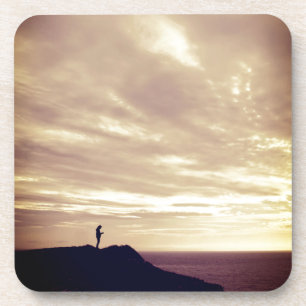 Dessous-de-verre Pennard cliffs at sunset, Gower, Swansea