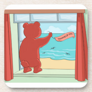 Dessous-de-verre Penser à toi Teddy Bear Missing You mignon Art