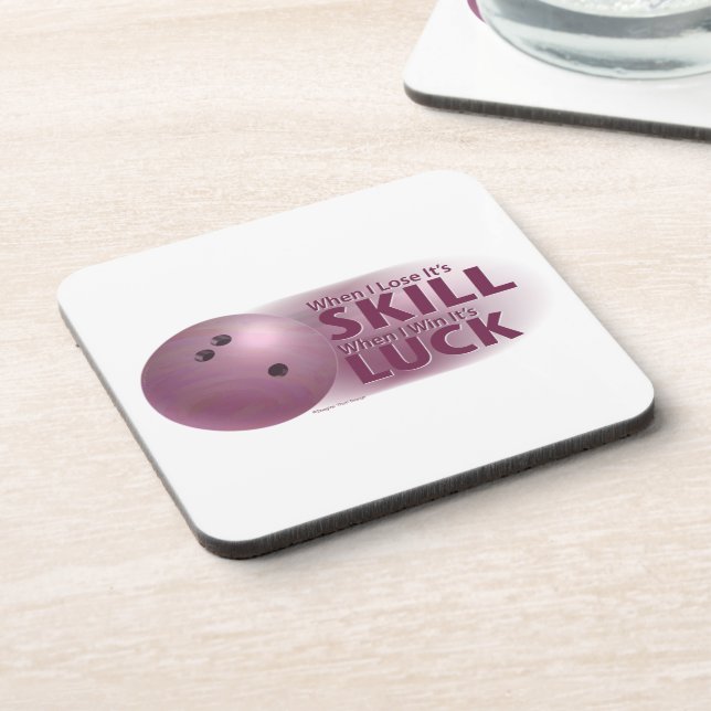 Dessous-de-verre Perdre la compétence gagner la chance Bowling rose (Côté gauche)