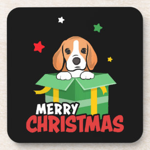 Dessous-de-verre Père Noël Beagle Amoureux de Chien Joyeux Noël Xma