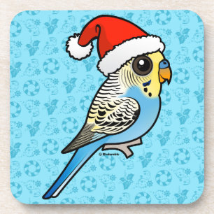Dessous-de-verre Père Noël bleu et jaune Budgie