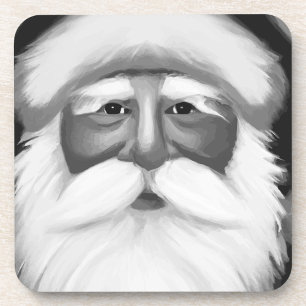 Dessous-de-verre Père Noël noir et blanc 