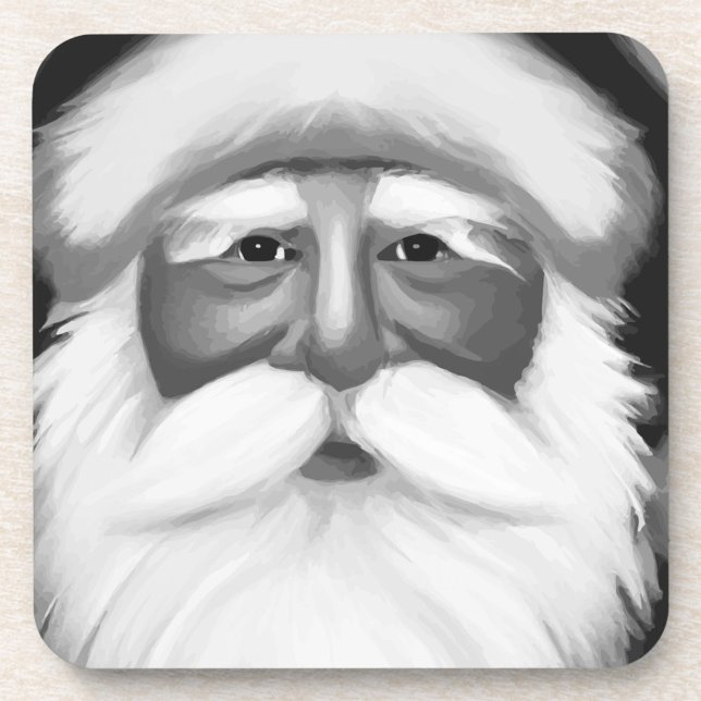 Dessous-de-verre Père Noël noir et blanc  (Créateur téléchargé)