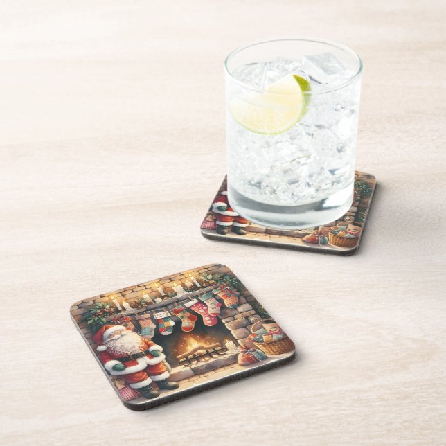 Dessous-de-verre Père Noël par foyer Noël Stockage (Côté Droit)