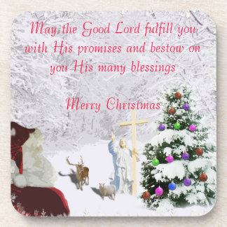 Dessous-de-verre Père Noël rencontre Jésus