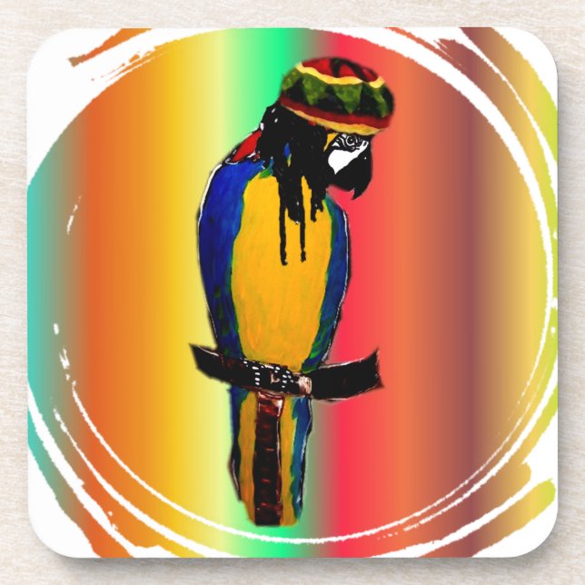 DESSOUS-DE-VERRE PERROQUET JAMMIN (Devant)