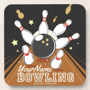 Dessous-de-verre Personalized Bowler Strike Bowling Lanes Ball Pins