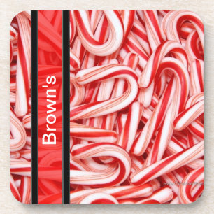 Dessous-de-verre Personalized Candy Cane Coasters Template