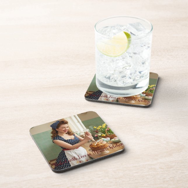 Dessous-de-verre Personalized Easter Pin-Up Kitchen Drink Coaster (Côté Droit)