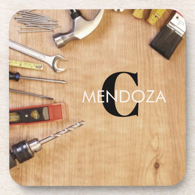 Dessous-de-verre Personalized Handyman Carpenter Custom Name  (Devant)