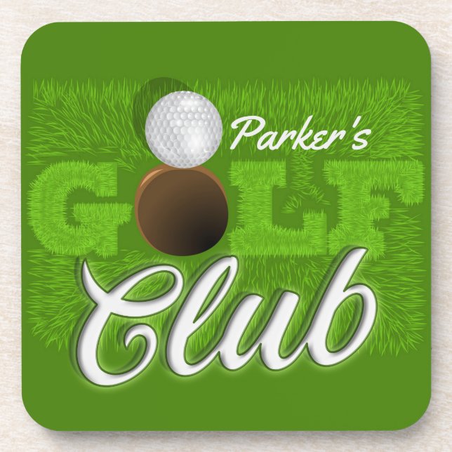 Dessous-de-verre Personalized NAME Golfer Green Golf Course Club (Devant)