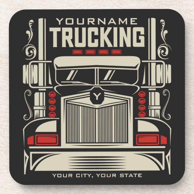 Dessous-de-verre Personalized Trucking 18 Wheeler BIG Trucker (Devant)
