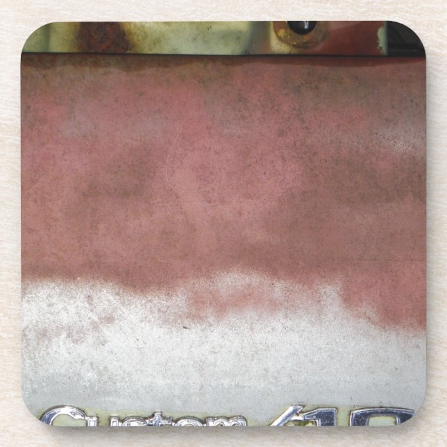 Dessous-de-verre personnalisé de luxe rose et blanc (Devant)