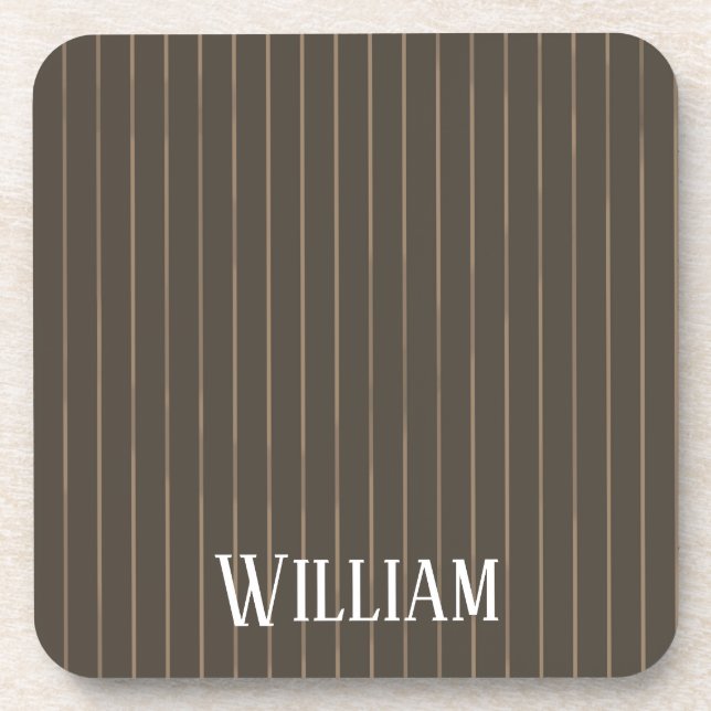 Dessous-de-verre Personnalised brown retro pinstripes (Devant)