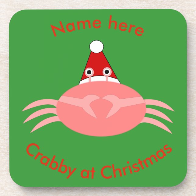 Dessous de verre personnalisés de crabe de Noël (Devant)