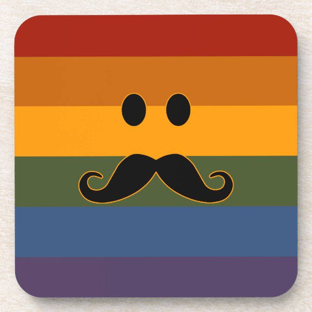 Dessous de verre personnalisés de Mustache Pride (Devant)
