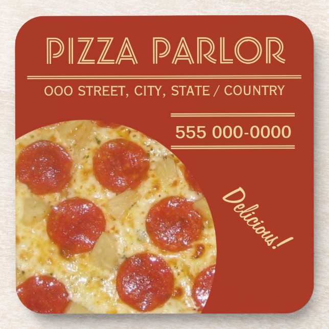 Dessous de verre personnalisés Pizza Parlor (Devant)